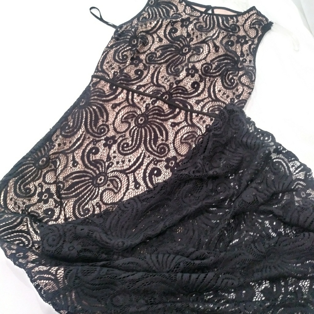 Long black and cream color dress
